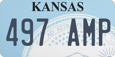 KS license plate 497AMP