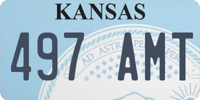 KS license plate 497AMT