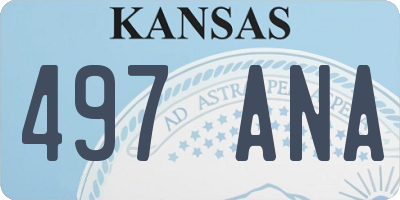 KS license plate 497ANA