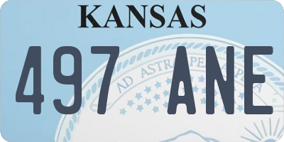 KS license plate 497ANE