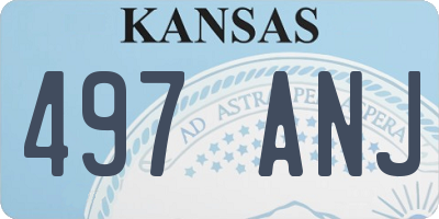 KS license plate 497ANJ