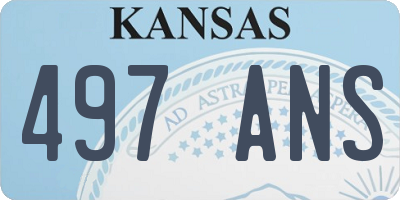 KS license plate 497ANS