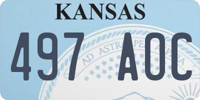 KS license plate 497AOC