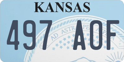 KS license plate 497AOF