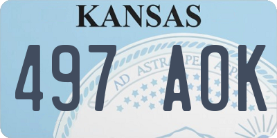 KS license plate 497AOK