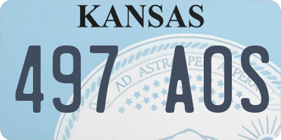 KS license plate 497AOS