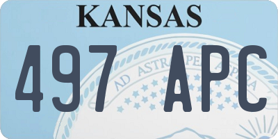 KS license plate 497APC