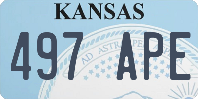 KS license plate 497APE