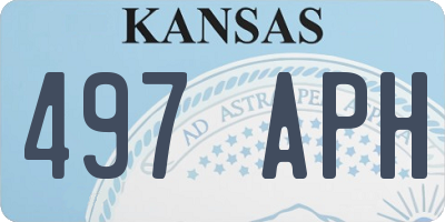 KS license plate 497APH