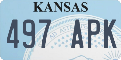 KS license plate 497APK
