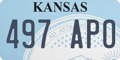 KS license plate 497APO