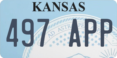 KS license plate 497APP