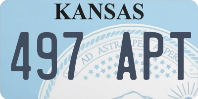 KS license plate 497APT