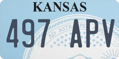 KS license plate 497APV