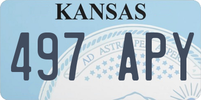 KS license plate 497APY