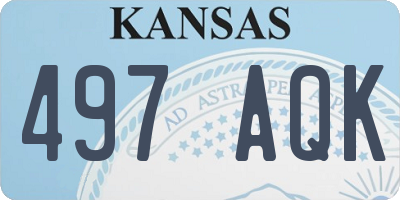 KS license plate 497AQK