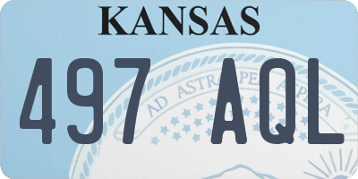 KS license plate 497AQL