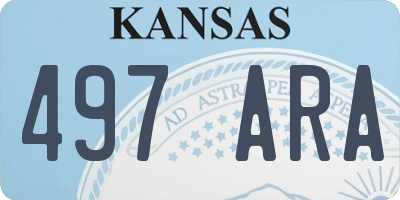 KS license plate 497ARA