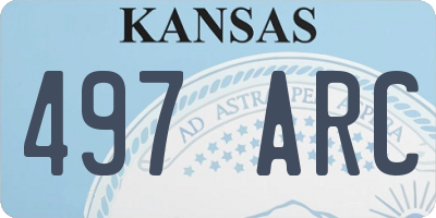KS license plate 497ARC