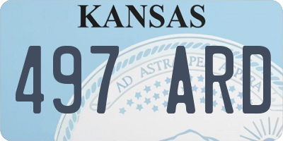 KS license plate 497ARD