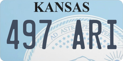 KS license plate 497ARI