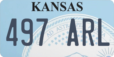 KS license plate 497ARL