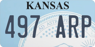 KS license plate 497ARP