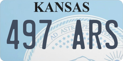 KS license plate 497ARS
