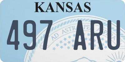 KS license plate 497ARU