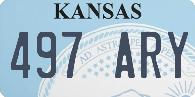 KS license plate 497ARY