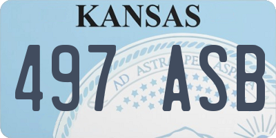 KS license plate 497ASB