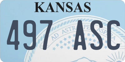 KS license plate 497ASC