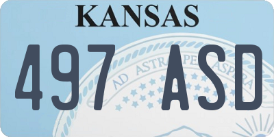 KS license plate 497ASD