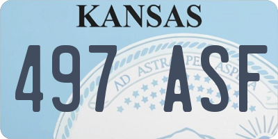 KS license plate 497ASF