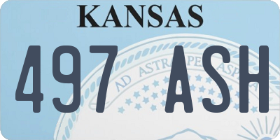 KS license plate 497ASH