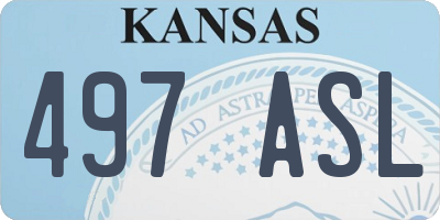 KS license plate 497ASL