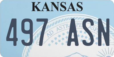 KS license plate 497ASN