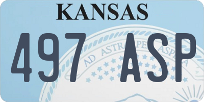 KS license plate 497ASP
