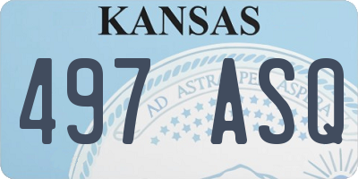 KS license plate 497ASQ