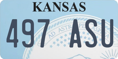 KS license plate 497ASU