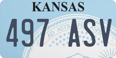 KS license plate 497ASV