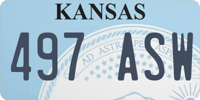 KS license plate 497ASW