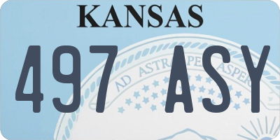KS license plate 497ASY