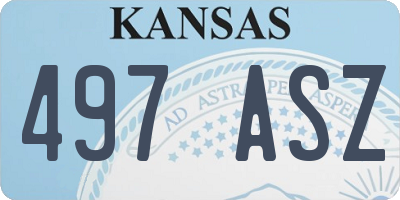 KS license plate 497ASZ