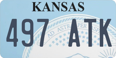 KS license plate 497ATK
