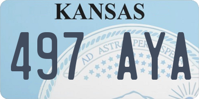 KS license plate 497AYA