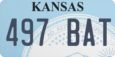 KS license plate 497BAT