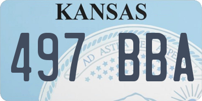 KS license plate 497BBA