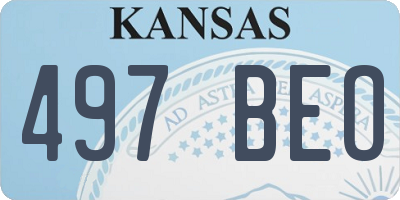 KS license plate 497BEO