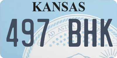 KS license plate 497BHK
